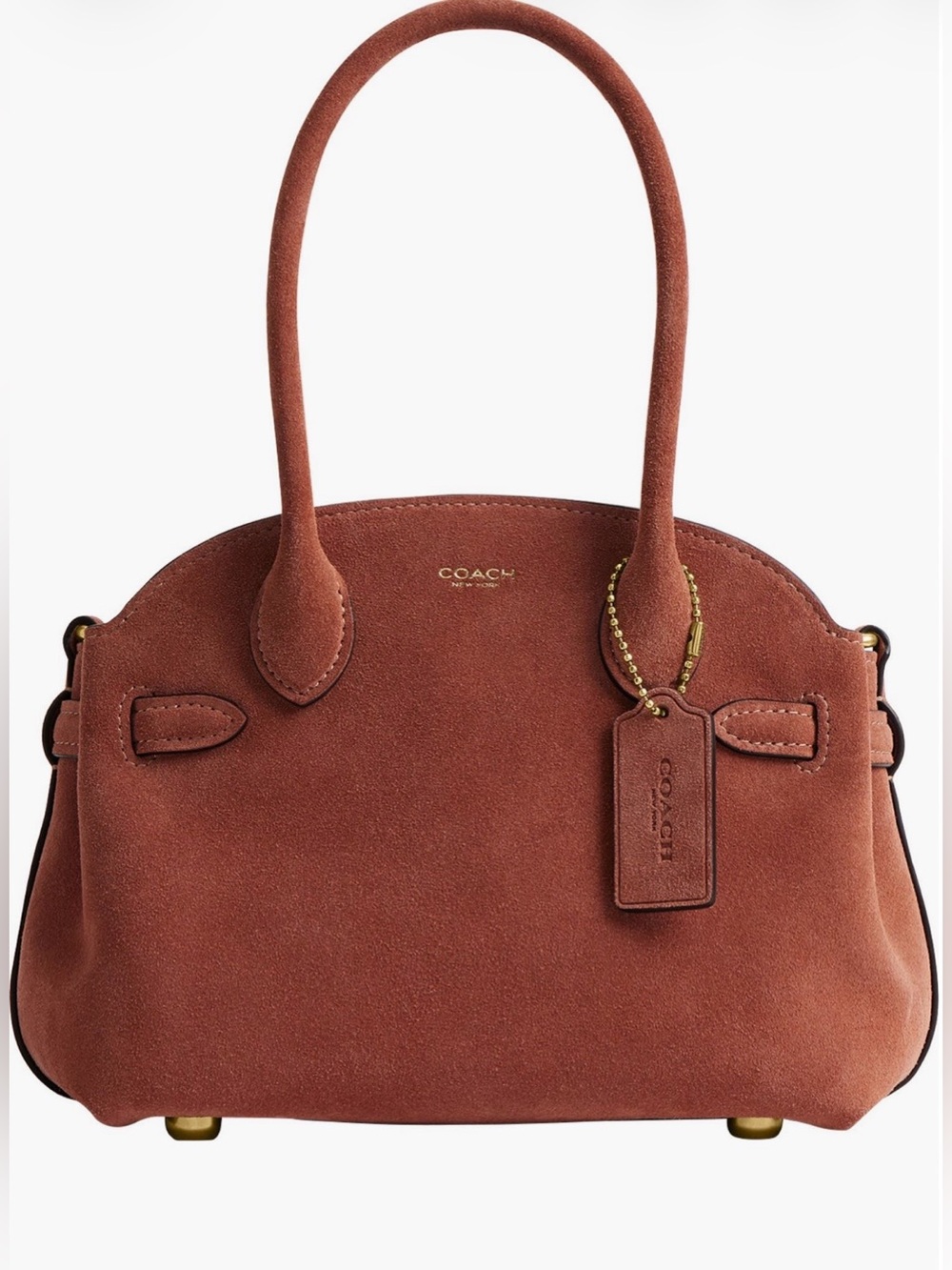 Coach Soft Empire 21 Suede Carryall Bag (Clay)